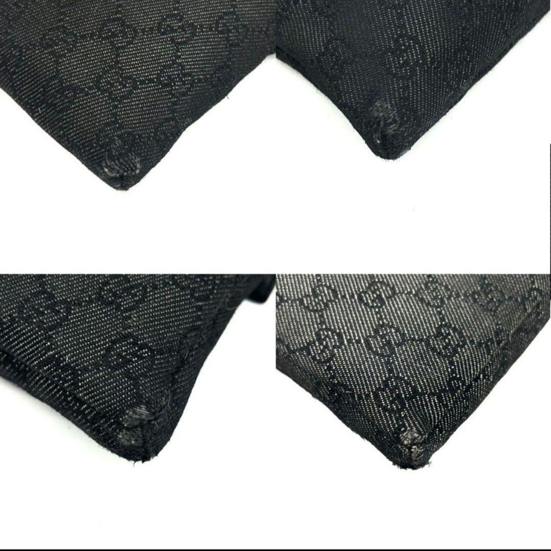 【美品】グッチ ボディバッグ ショルダー GG柄 ロゴ型押し ブラック