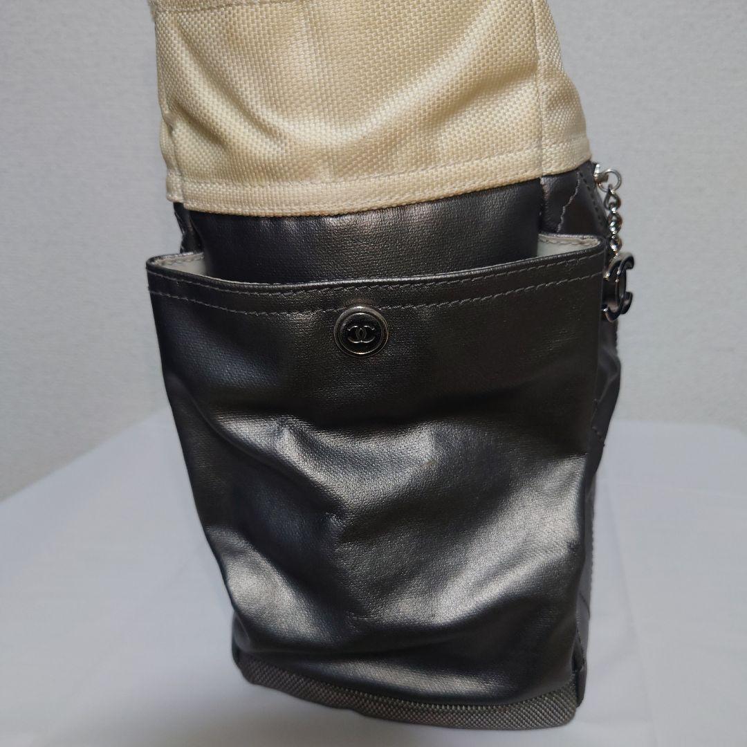 CHANEL パリピアリッツGM ダークグレー トートバック ポーチ付き