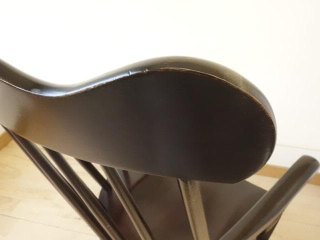 木製　ロッキングチェアー（黒色系）　再塗装済　ＵＳＥＤ