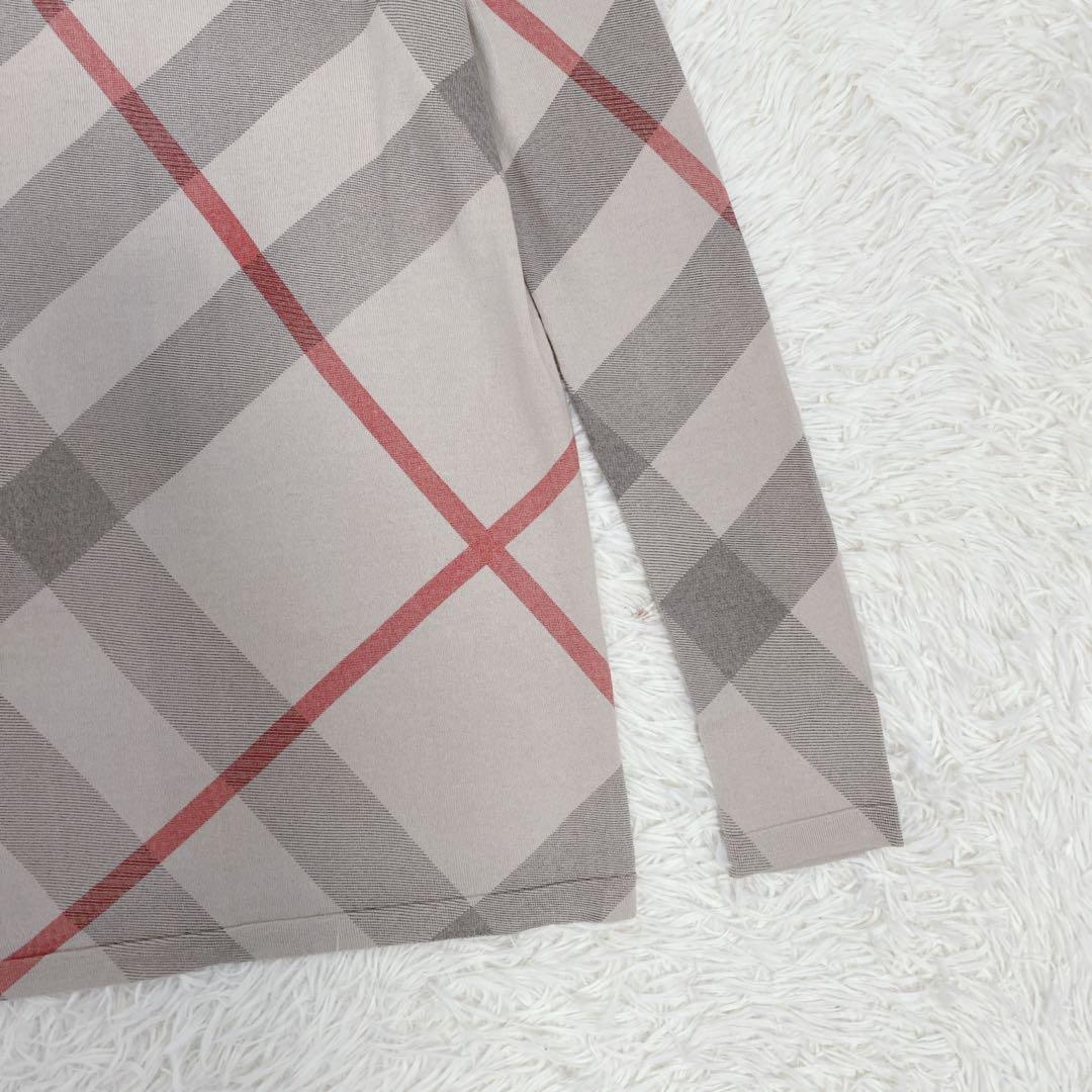 希少 BURBERRY メガノバチェック柄 カーディガン カシミヤ混 ベージュ