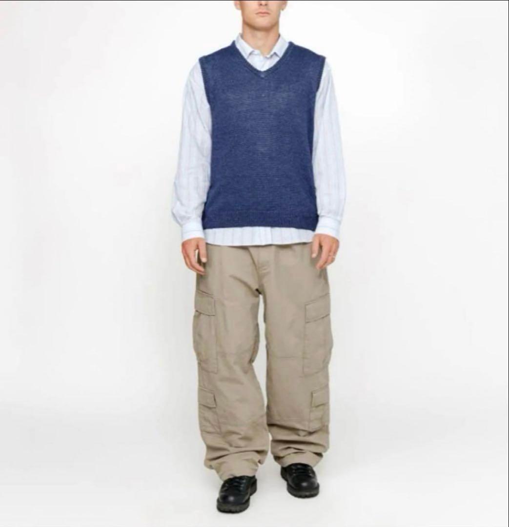 トップス STUSSY loose knit linen vest 24ss