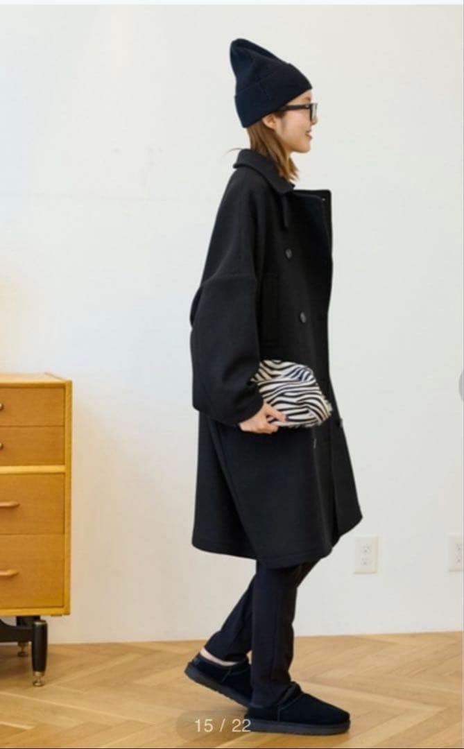 二宮こずえさん着用　FRAMEWORK ダブルフェイス ロングピーコートネイビー