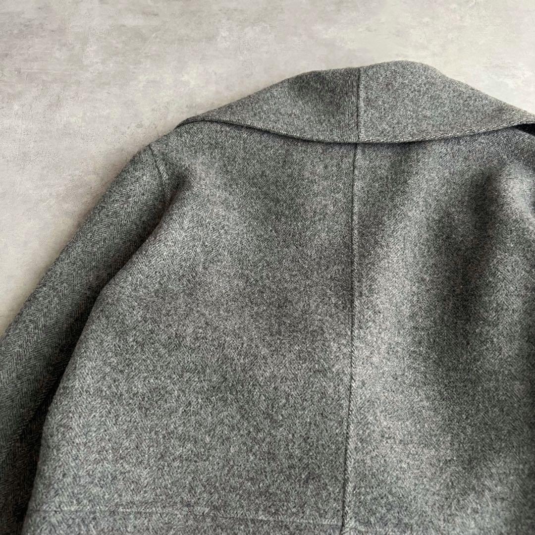 BEIGE, ベイジ　ウールカシミヤ　ビッグカラー　コート　グレー　4