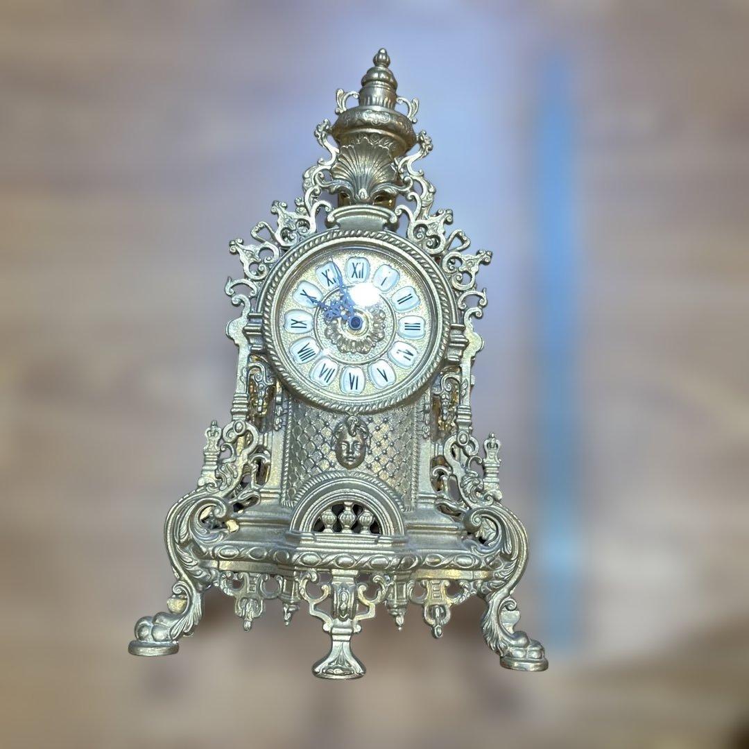 ヴィンテージ風金色置時計　イタリア製　アンティーク