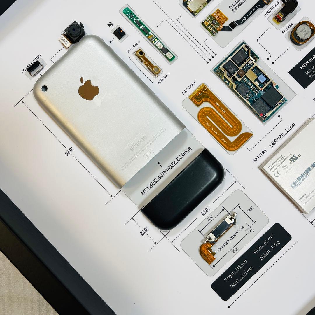 【プレミアム端末】 iPhone 2G 標本アート 高級木製ボックスフレーム仕様