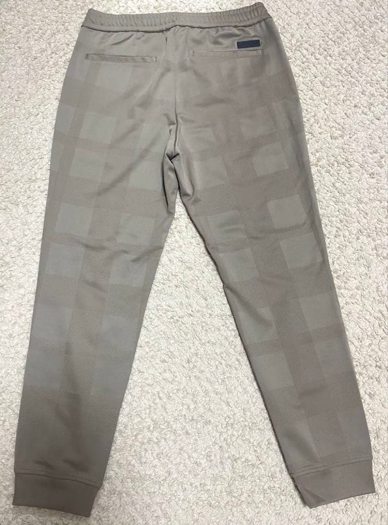 ブラックレーベルフード付きベージュスウェット上下セットアップ上LL下L