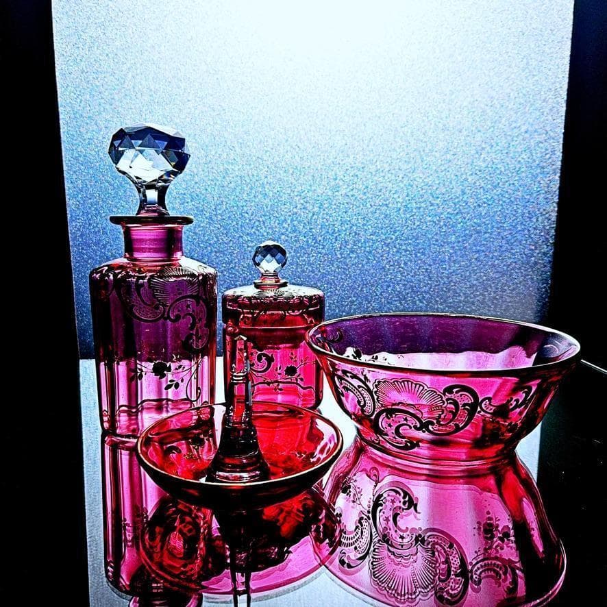 赤金彩オールドバカラ ルイ15世様式のボウル 19世紀