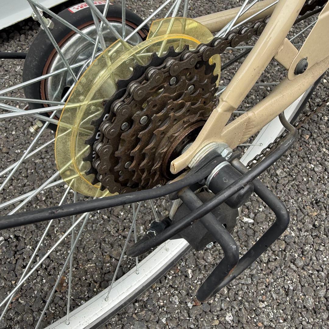 【都内/千葉引取】街乗り用自転車 27インチ カゴ/鍵/オートライト/6段変速付