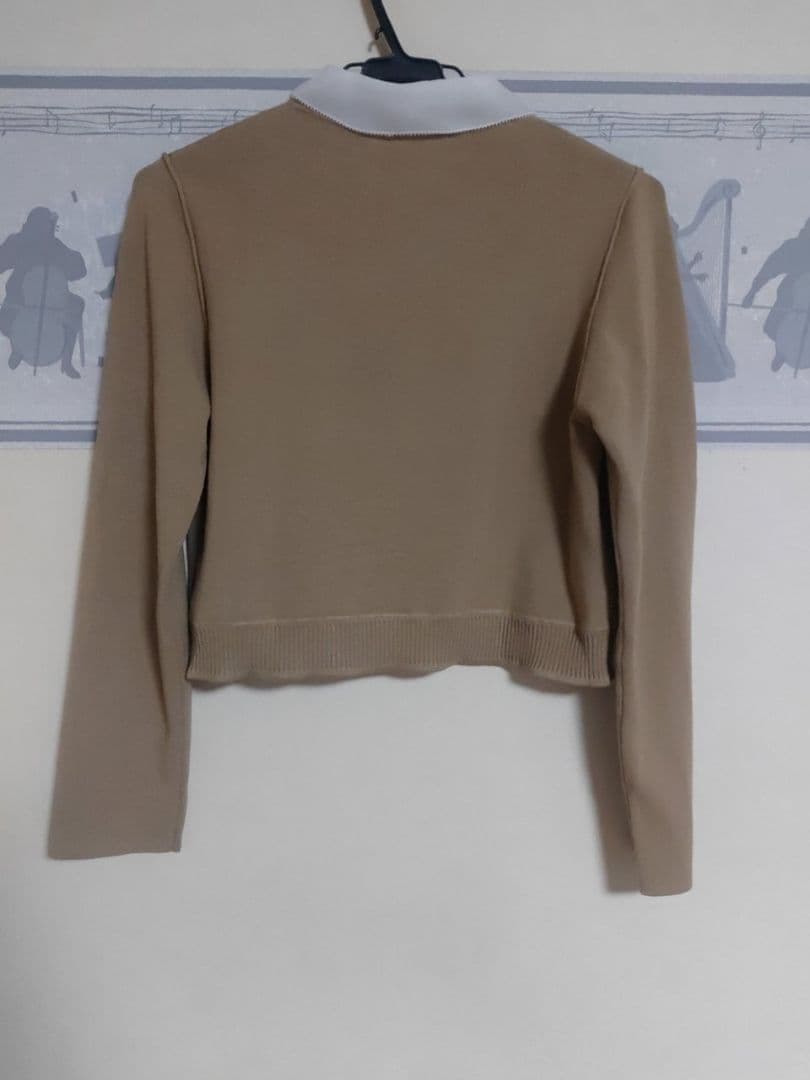 CELFORD デタッチャブル総針カーディガン 38　ボウタイ　リボン　ニット