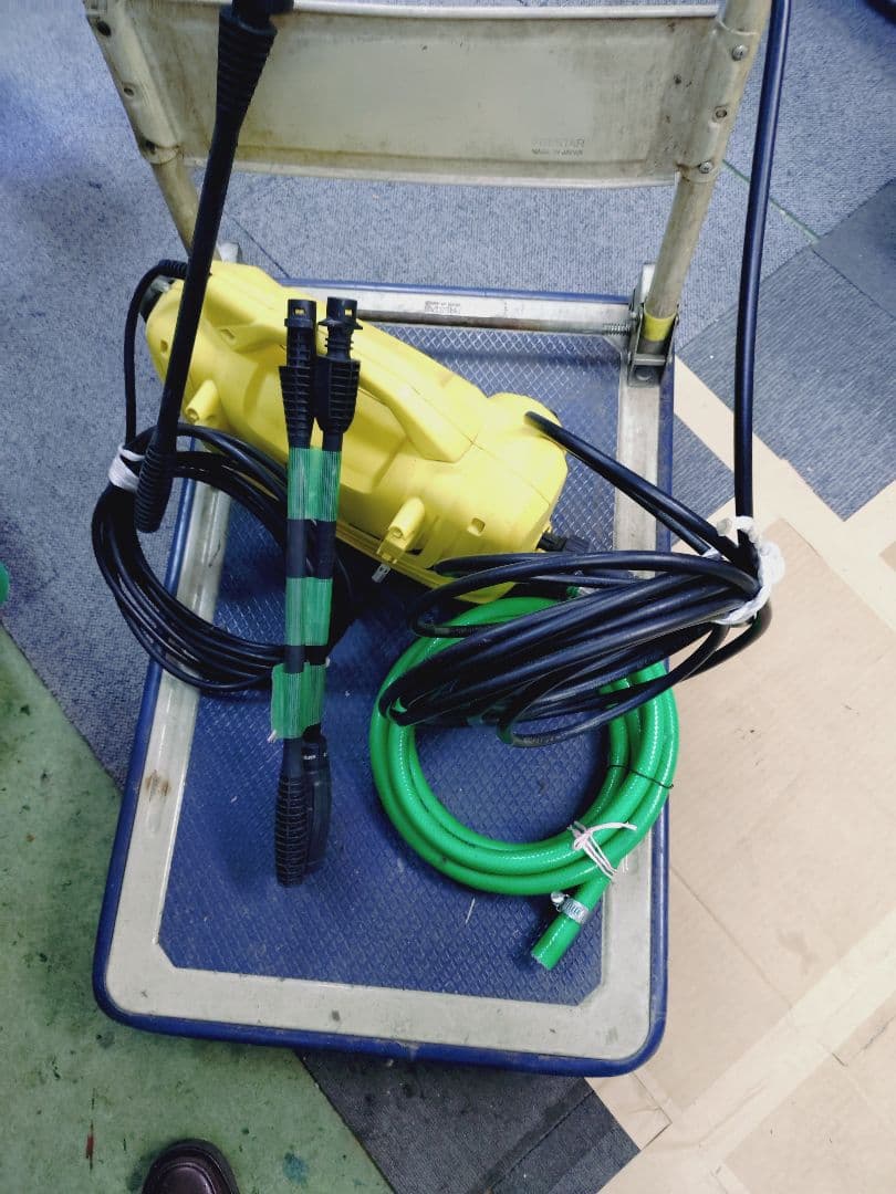 高圧洗浄機 ブラシ付き 黄色ハンドル2本先尖り部品3本