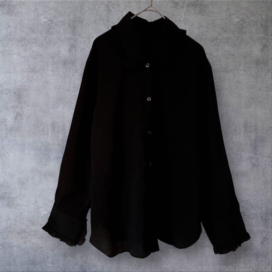 【完売品】Spick and Span フリルカラーブラウス ブラック