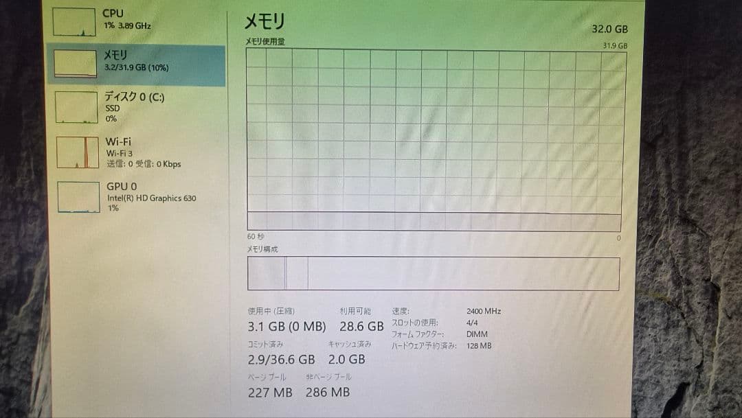 DDR4 8GBx4枚 32GB pc4-2400 動作確認済み ⑥