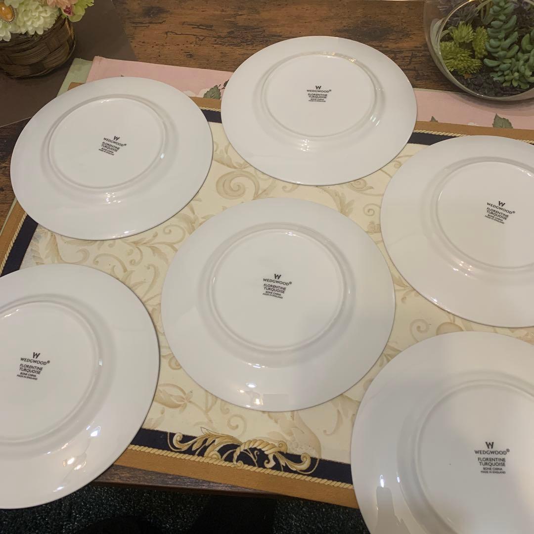 ウェッジウッド フロレンティーン　ターコイズ　17.5cmケーキプレート4枚