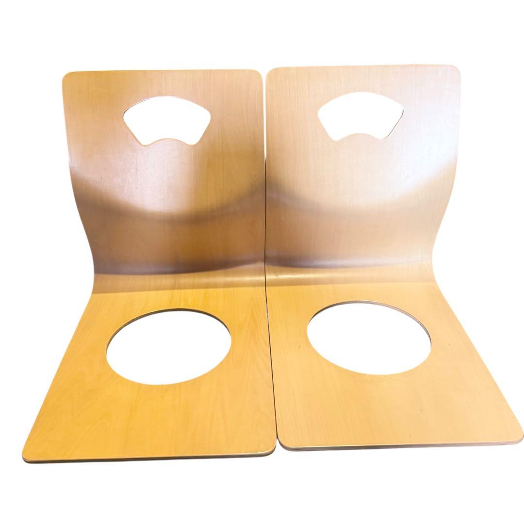 【美品】ニトリ 木製座椅子 曲木 和座椅子 4脚セット 旅館 椅子