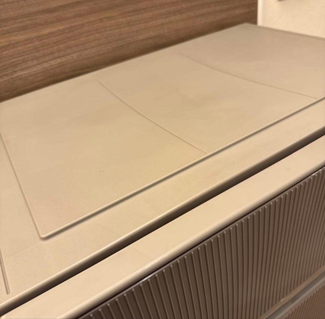 プラスチック衣類収納ケースグレー4段引き出しチェストワイドサイズワイドチェスト