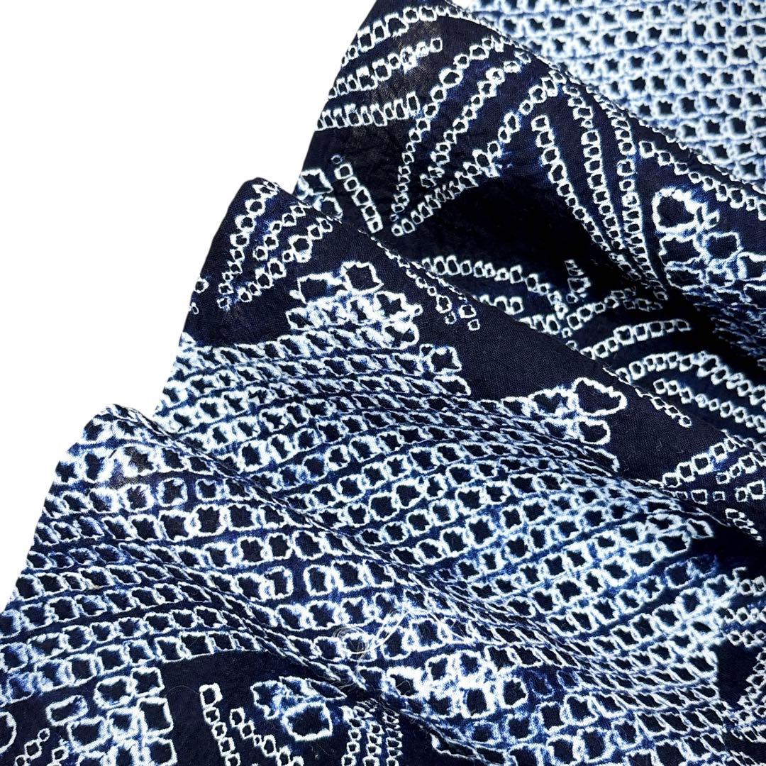 A62有松鳴海絞り 浴衣 もみじ模様　綿美品