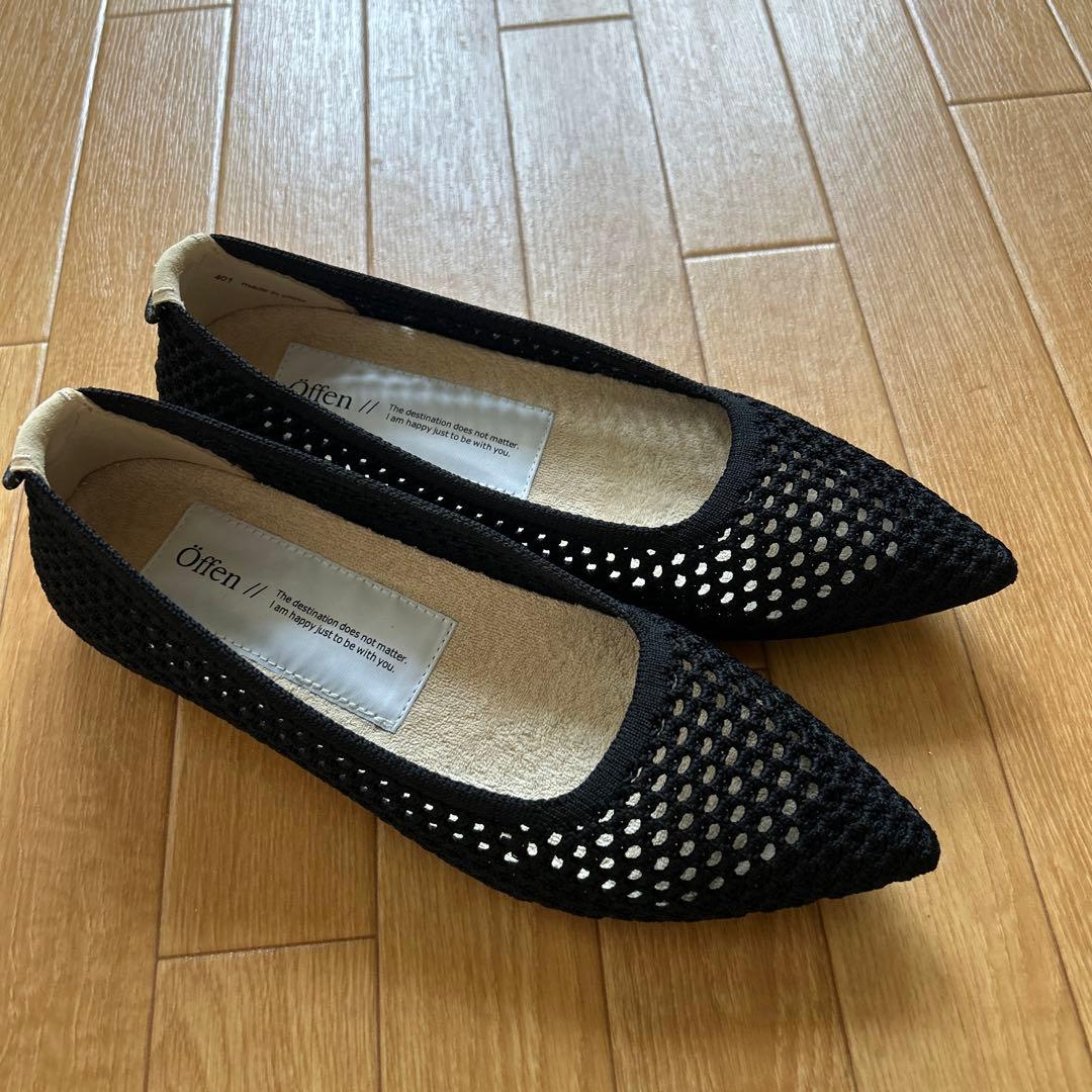 Öffen ブラック フラットシューズ 39