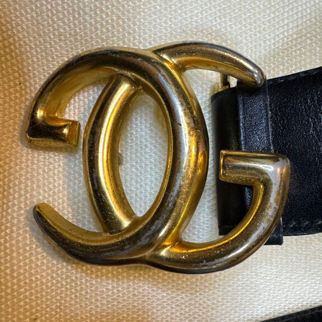 【中古品】GUCCI グッチ GG インターロッキングG ゴールドバックル