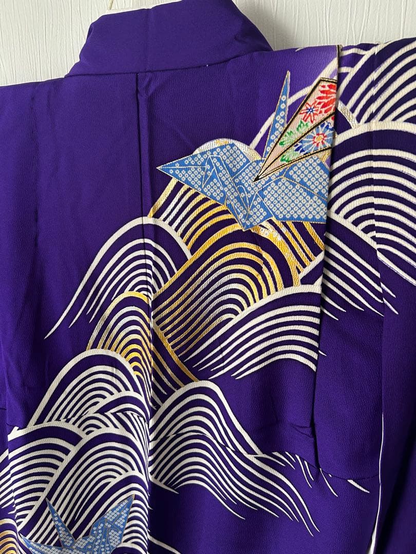 七五三7歳フルセット一式 紫色 正絹　素敵な色と柄で写真映えします♪