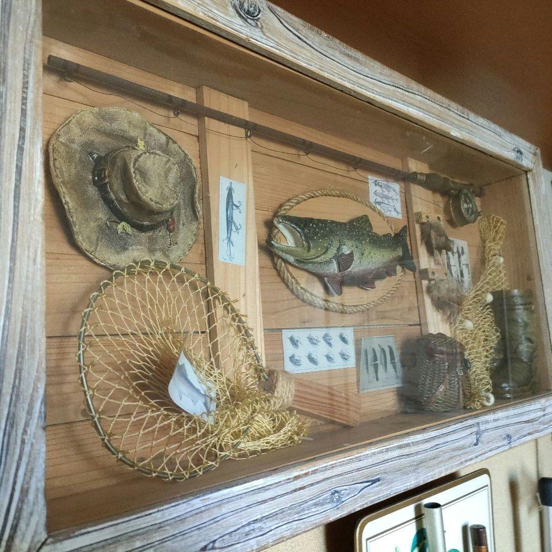 ☆インテリアフィッシング　木製額縁 オブジェ カントリー雑貨
