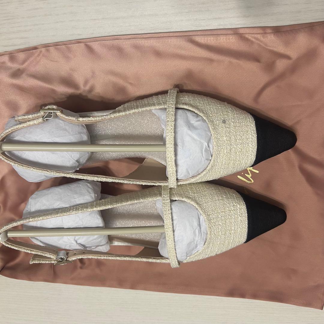 靴 herlipto Tweed Slingback Flats