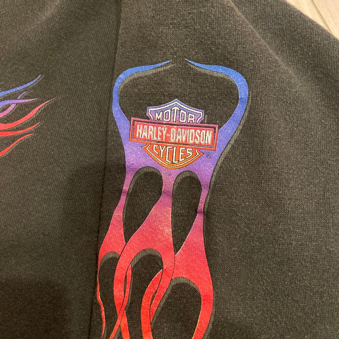 ハーレーダビッドソン　スウェット　90s フレイム 炎　ビンテージ