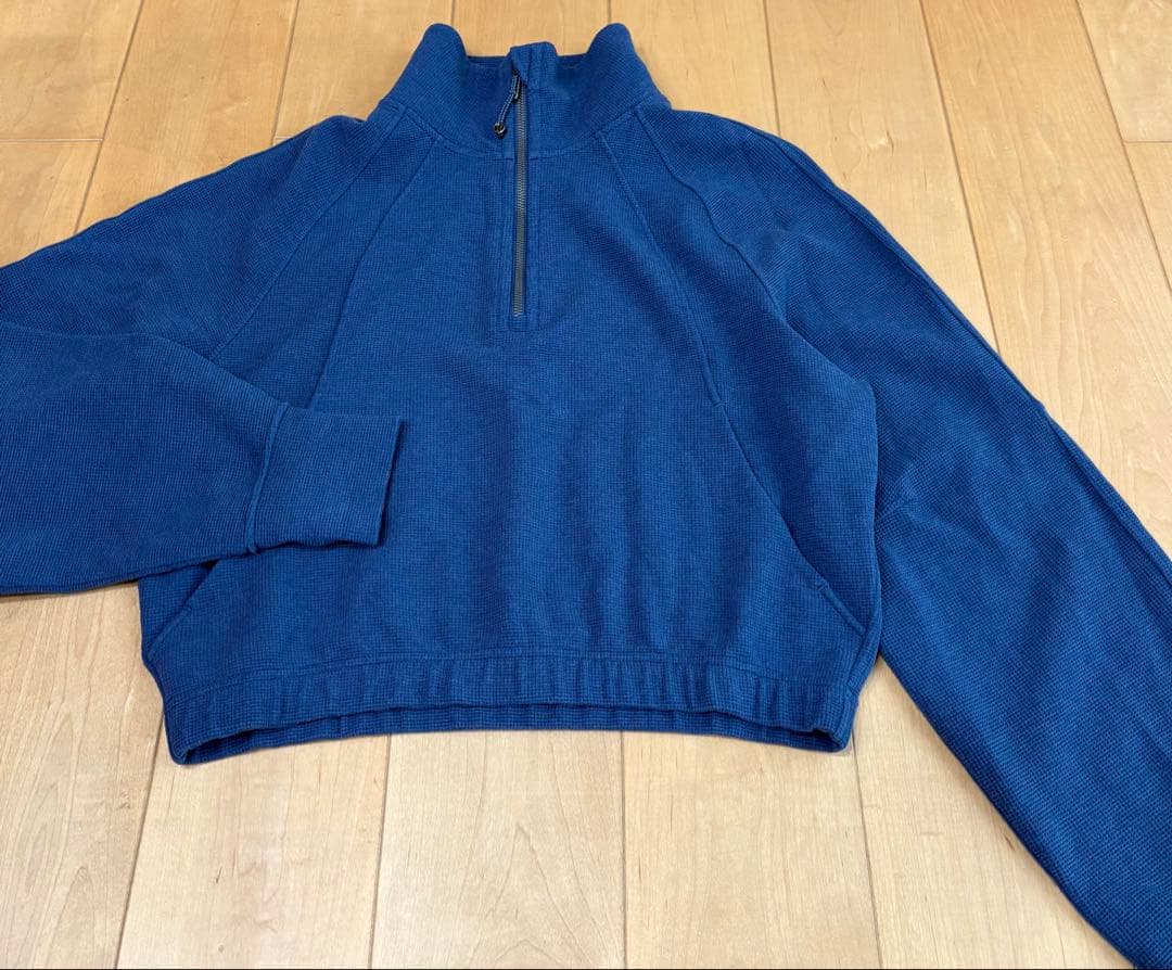 ルルレモン Scuba クロップ ファネルネックハーフジップ ワッフル S