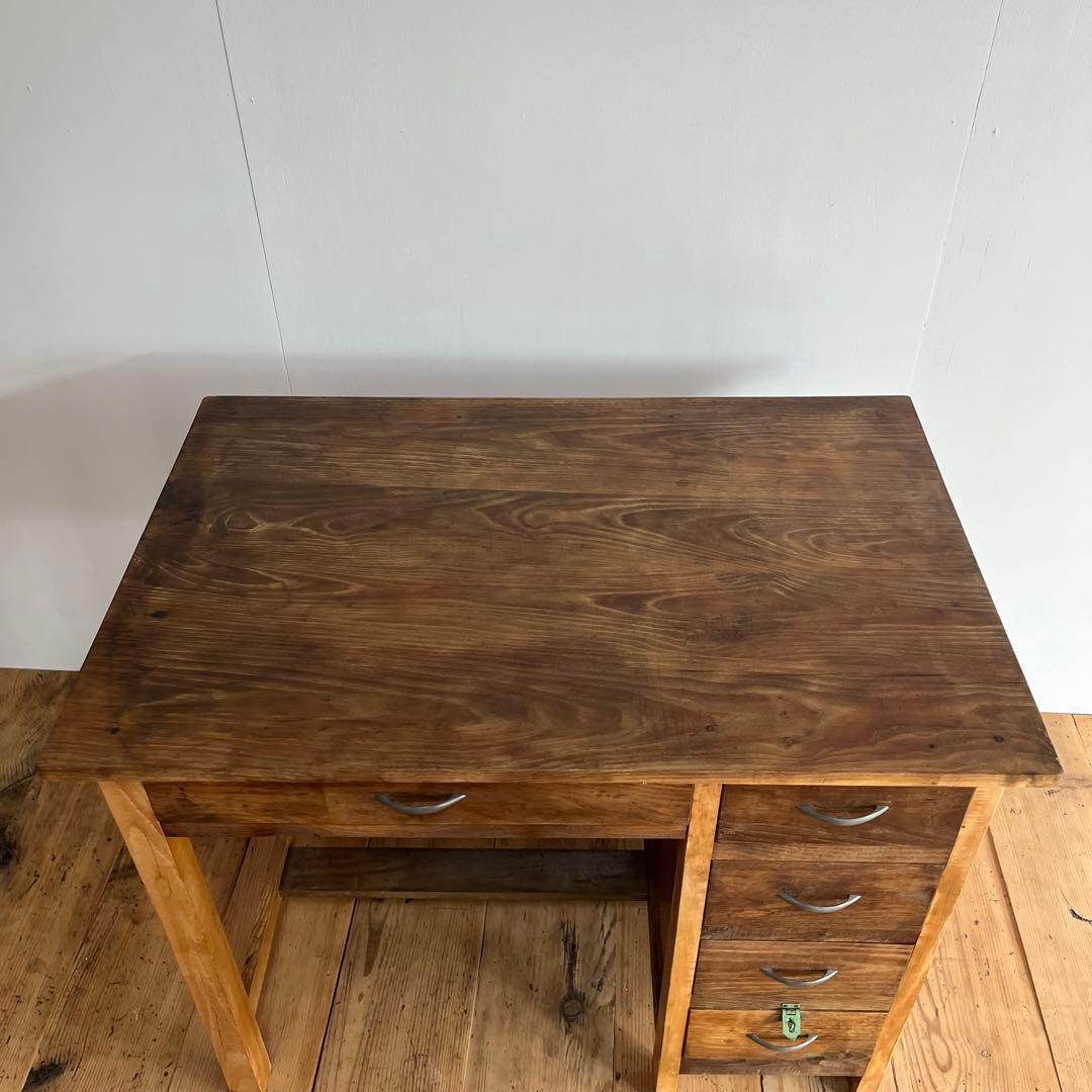 アンティーク 片袖机 テーブル デスク 昭和レトロ z721