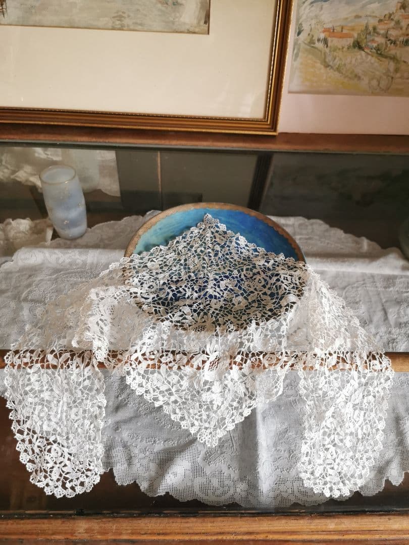 アンティークベルギーフランス ブリュッセル デュシェスレースカラー 繊細な付け襟