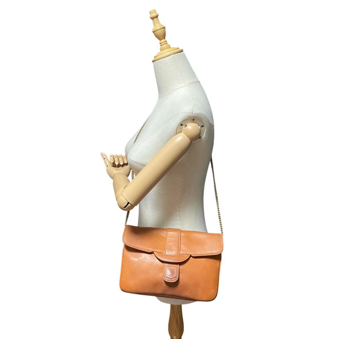 バッグ CELINE Vintage Chain Shoulder Bag Brown