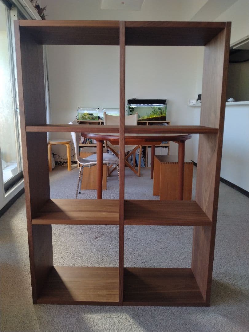 【美品】MUJI無印良品 スタッキングシェルフ3×2/ウォルナット材/ラック棚