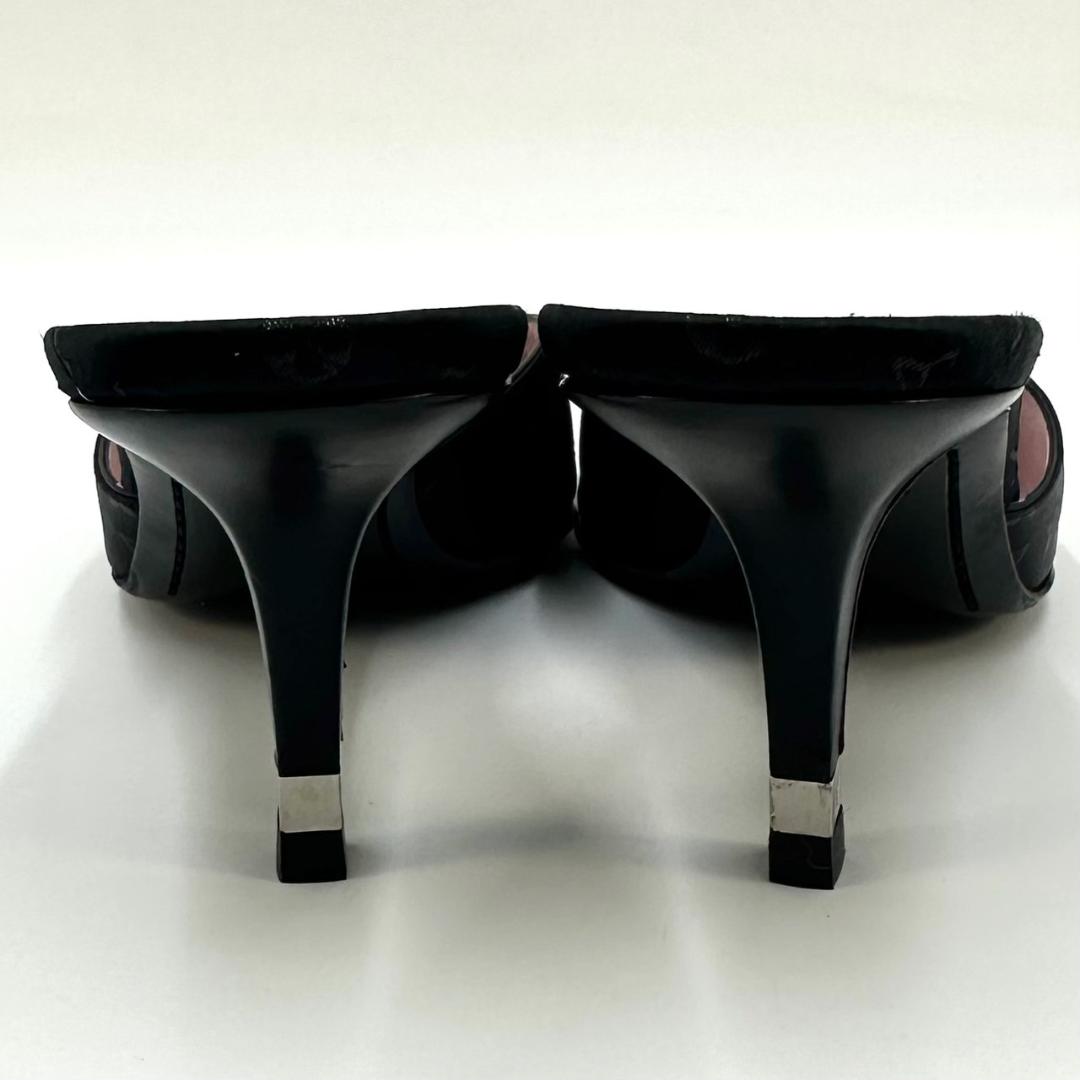 LOUIS VUITTON ミュール サンダル モノグラム LVロゴ ブラック