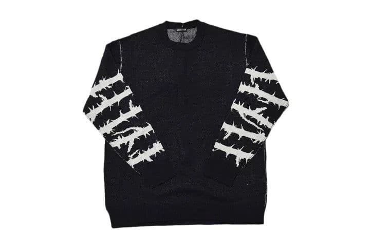 アンダーカバー 袖イバラ ジャガード クルーネック ニット