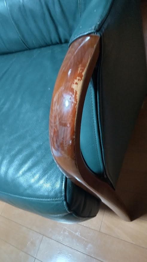 中古カリモク karimoku　レザー 2人掛けソファ 富山県から基本引き取り！