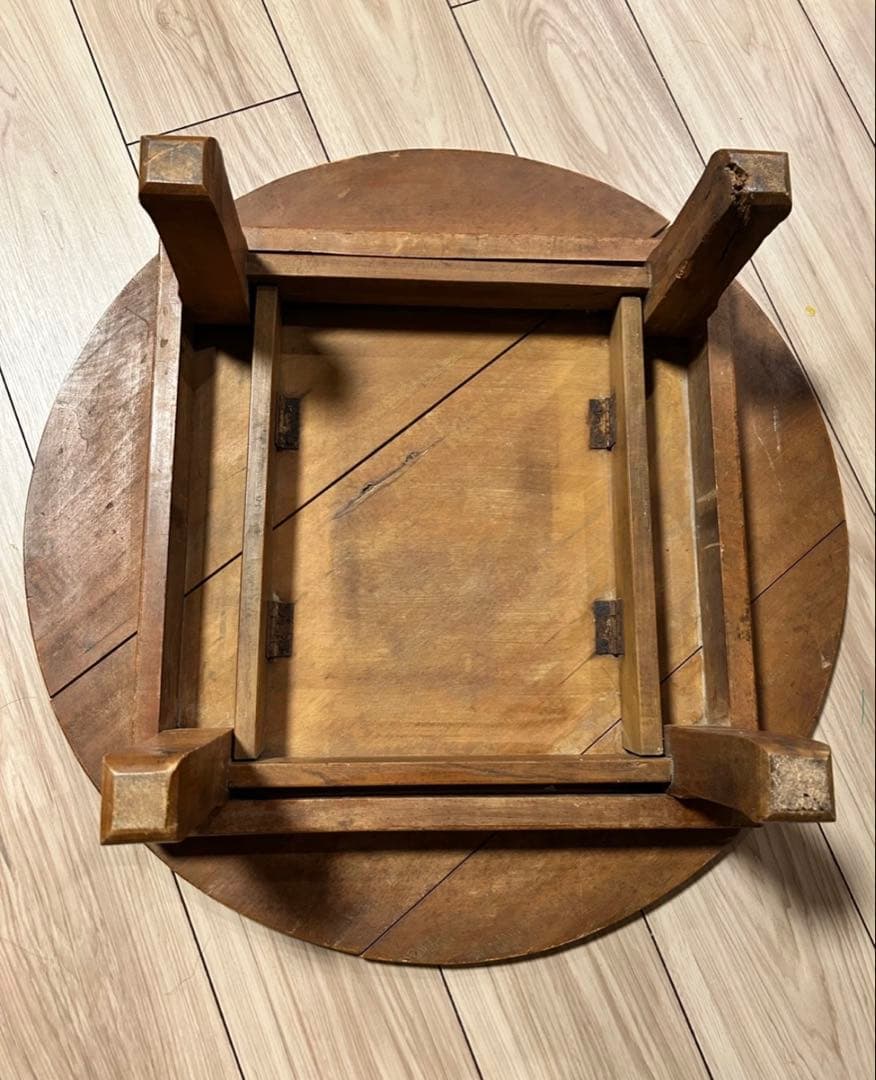 ちゃぶ台 昭和レトロなちゃぶ台　折りたたみ式　コンパクト　アンティーク 和物