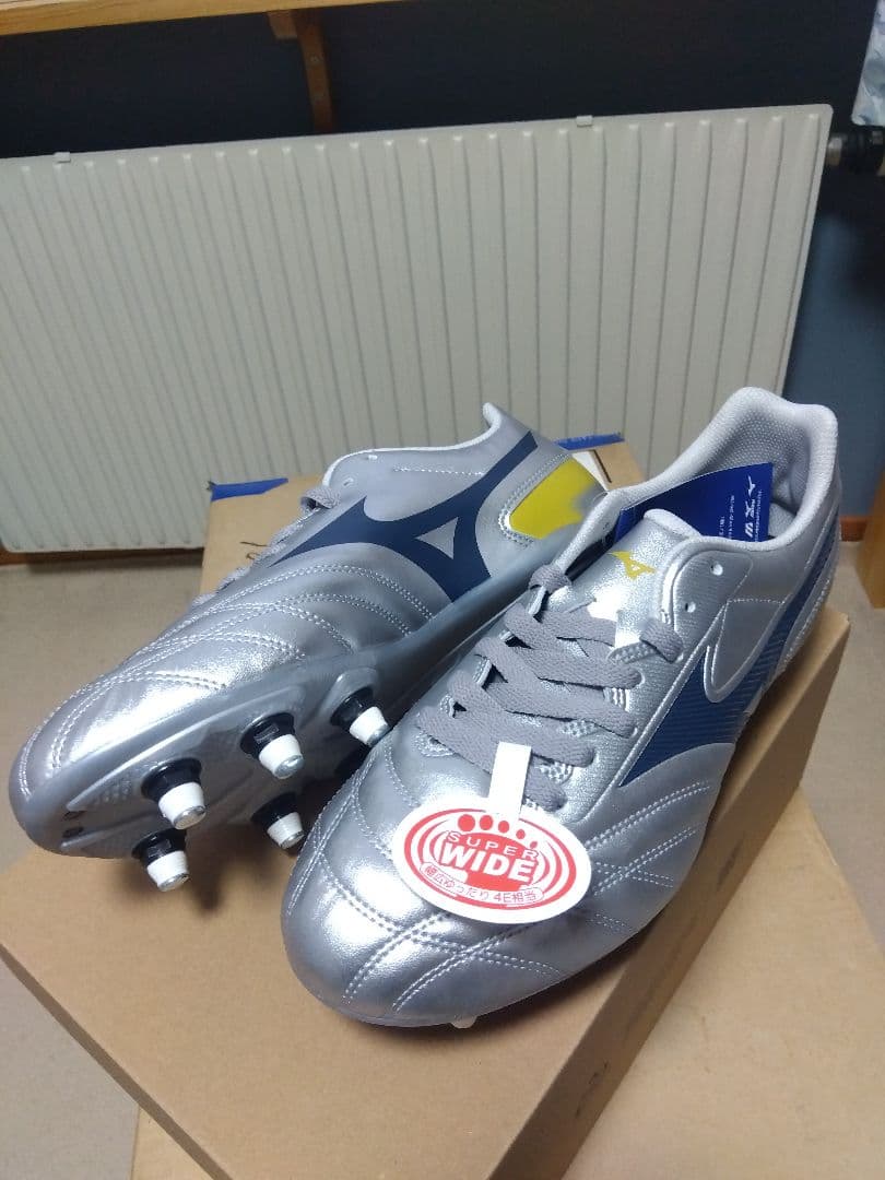 ラグビースパイク／ミズノ／27.0／シルバー／R1GA250104／新品