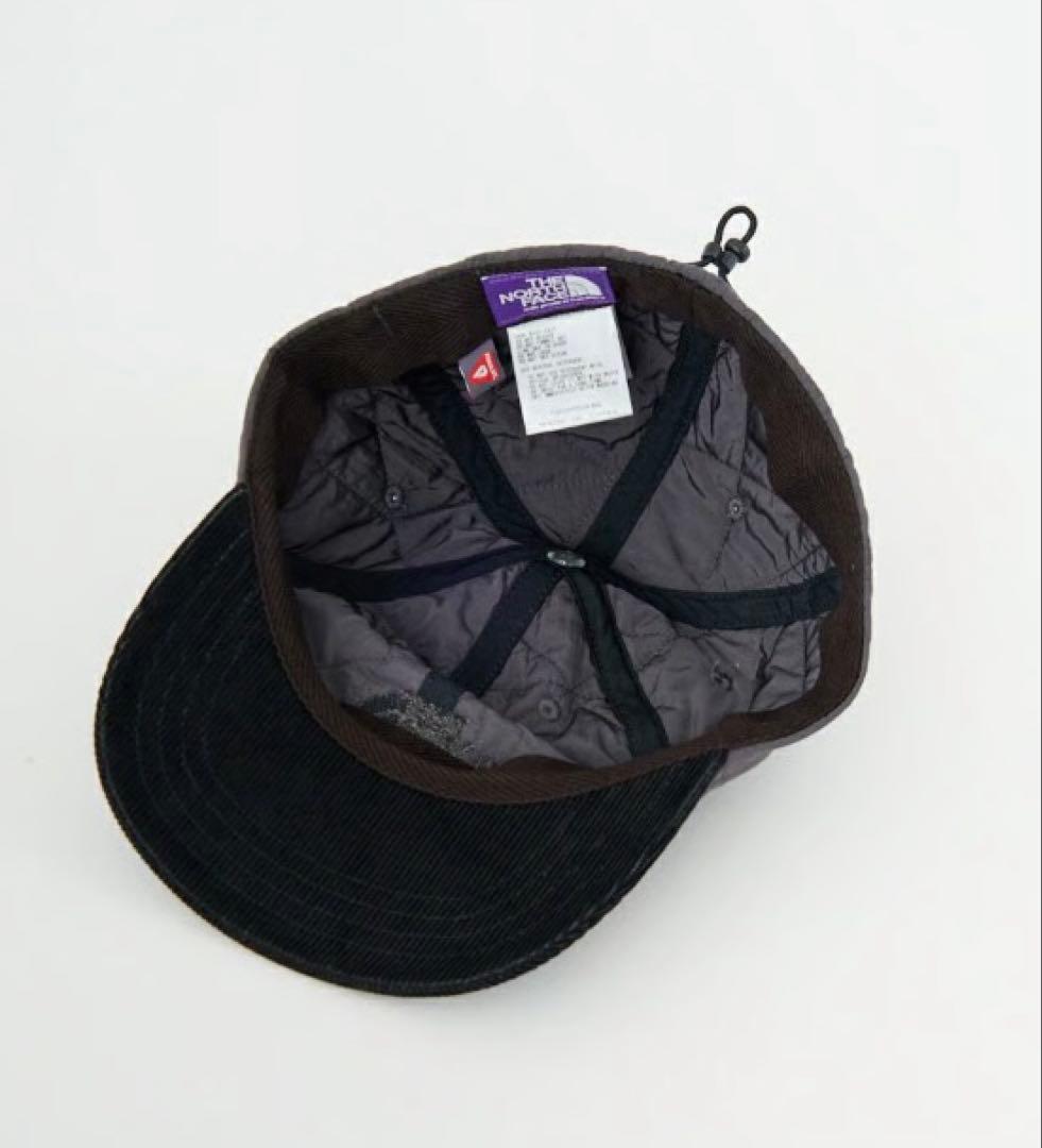 ノースフェイスパープルレーベルクイルトフィールドキャップ ブラック