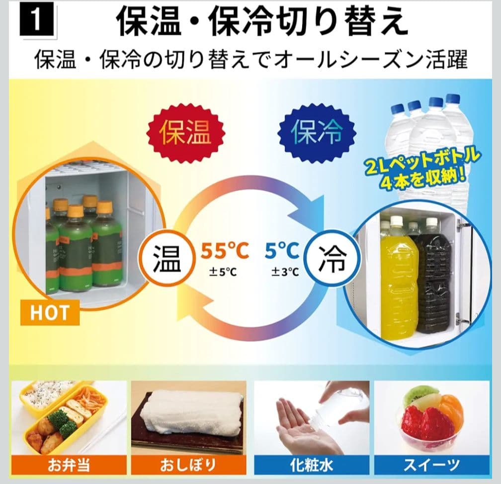 値下げ♥新品♥冷蔵庫 ポータブル電気式 保冷保温ボックス 13L　オーム