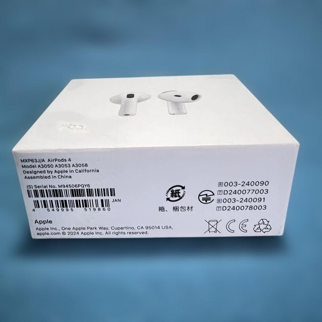 Apple AirPods4 ワイヤレスイヤホン ノイキャン無し エアポッズ4