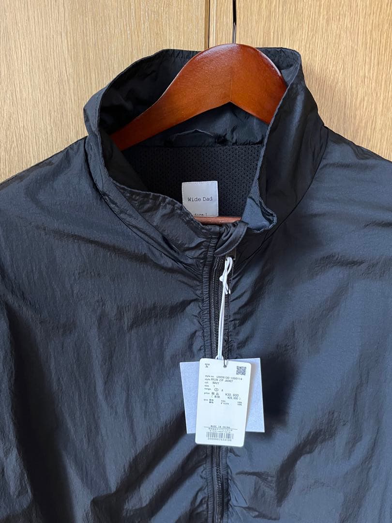 限定　Wide Dad NYLON ZIP JACKET ネイビー