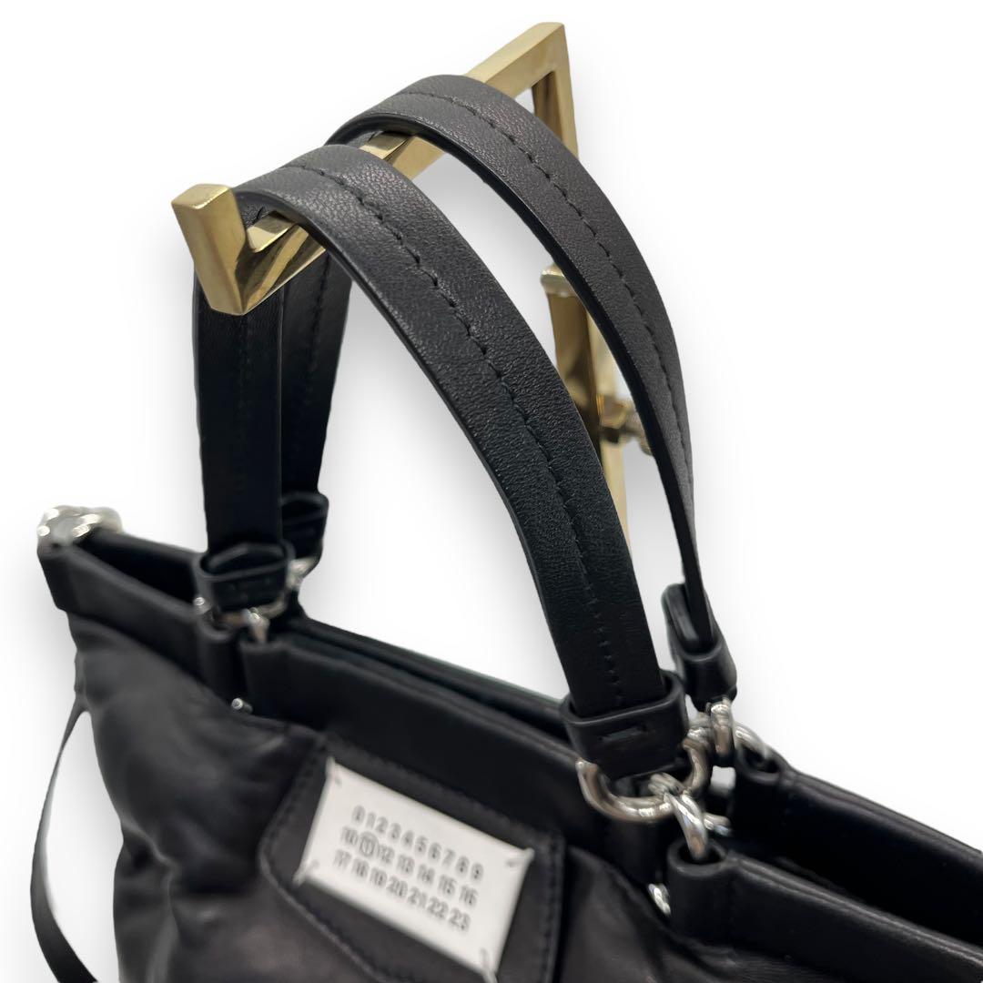 極美品■メゾンマルジェラ グラムスラム ショッピングバッグ 2way ブラック