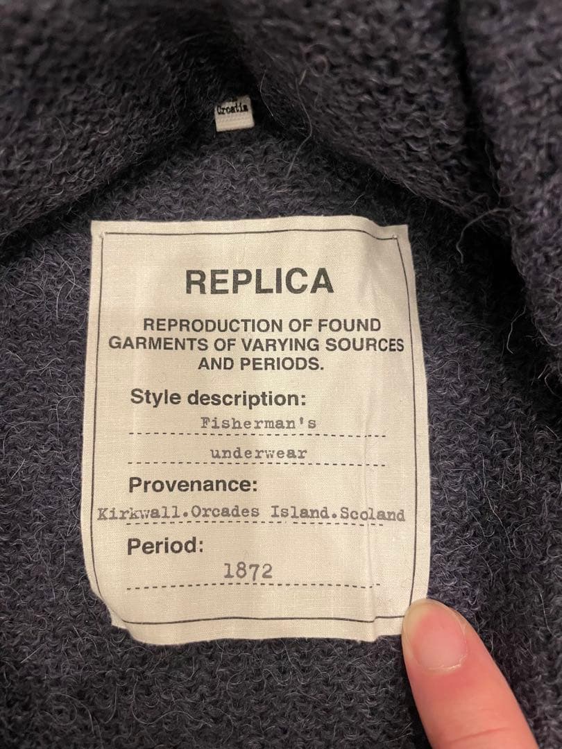 メゾンマルジェラ　アルパカ　フィッシャーマンニット レプリカ　グレー