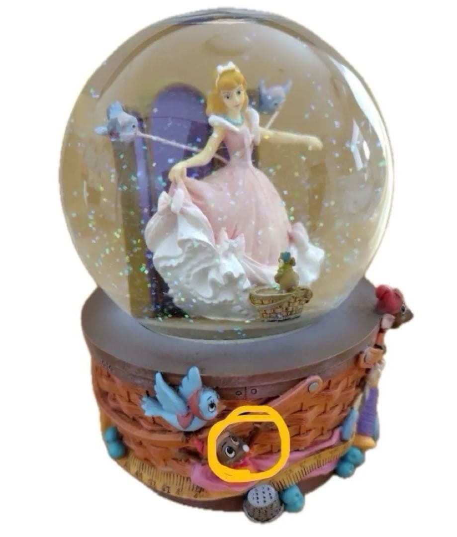 シンデレラ　青い鳥　ピンクドレス　レア　ディズニー　スノードーム　オルゴール