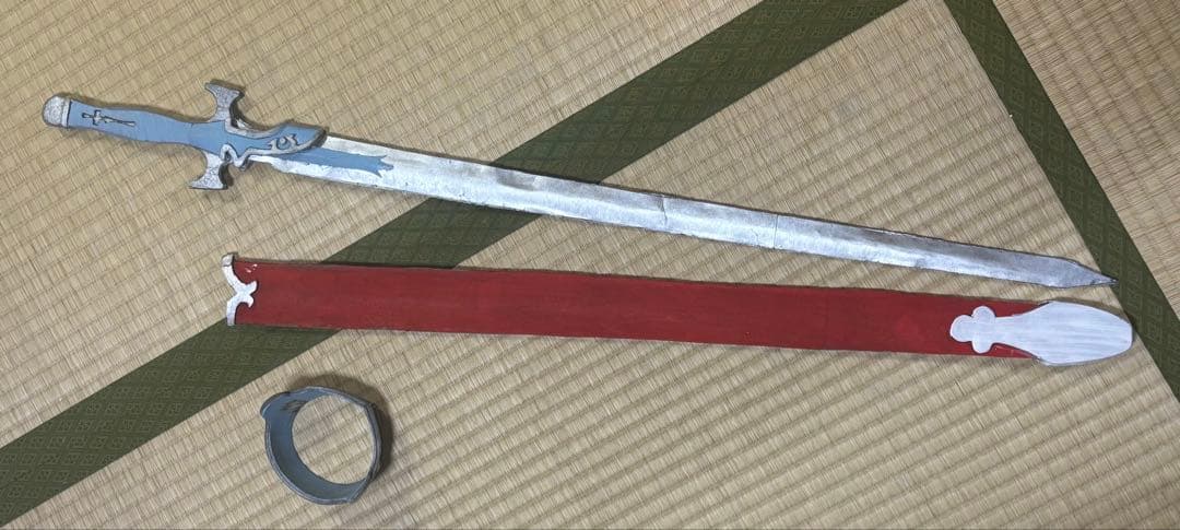 3分妄想 sao アスナ コスプレ衣装 1式 ウィッグ、剣付き