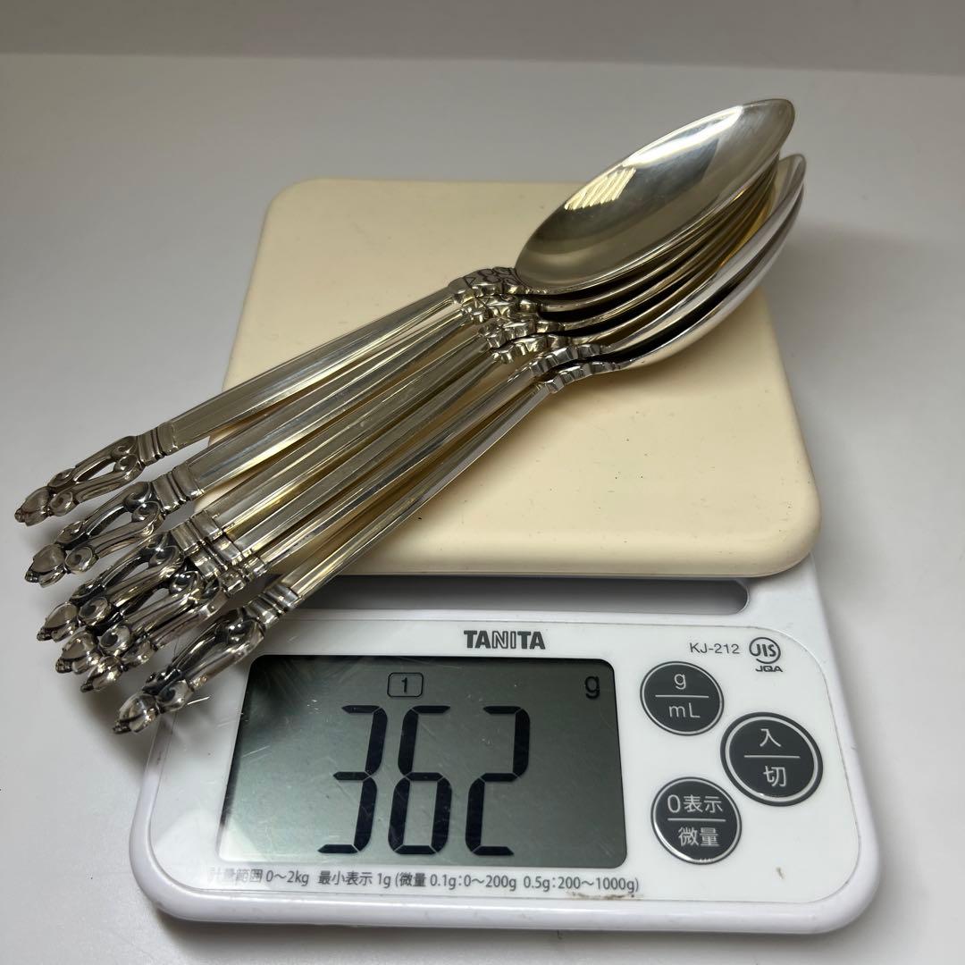 ジョージ ジェンセン エコーン 925sterling ディナースプーン 6本