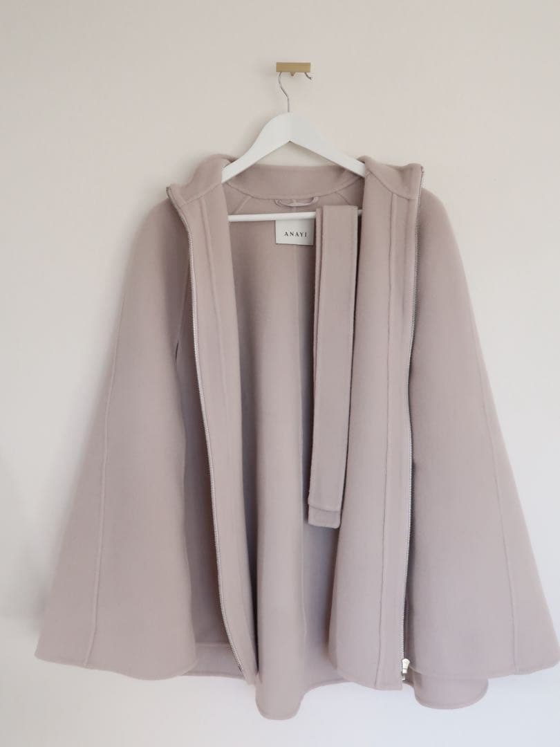 ANAYI 23AWシャルムビーバーミドルケープコート　ベージュ38