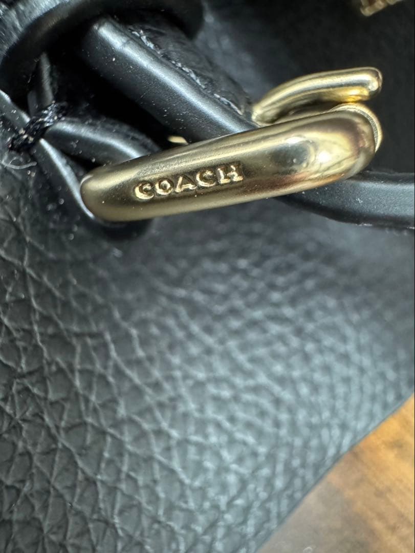 美品 COACH 2way ブラックレザー モリー ショルダーバッグ