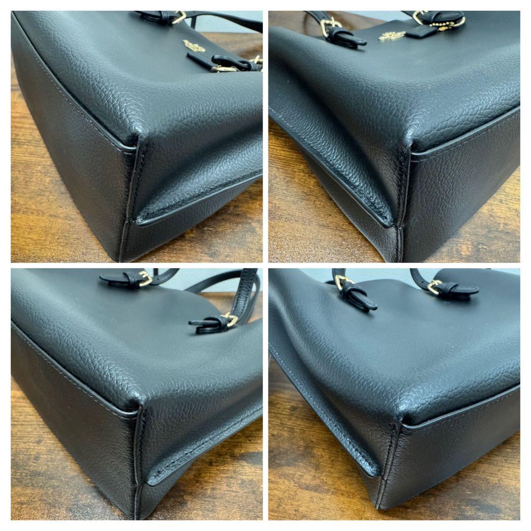 美品 COACH 2way ブラックレザー モリー ショルダーバッグ