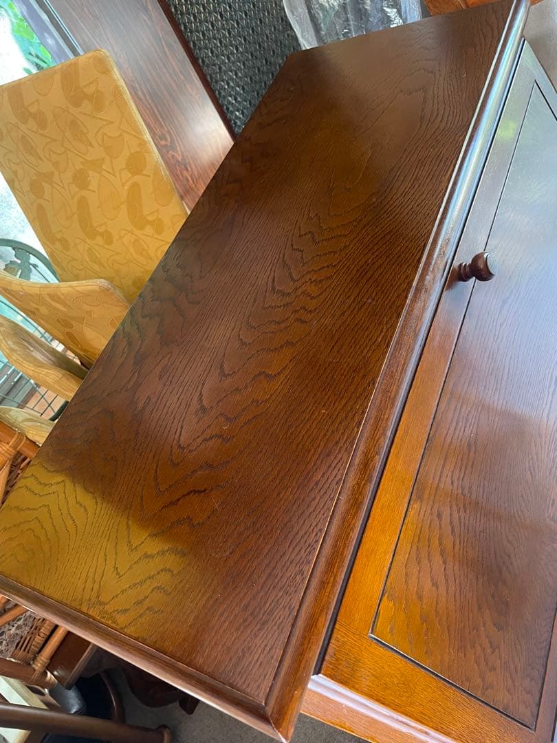 越後家具　ライティングデスク 民芸家具 昭和後期 古録展 当時物　高級家具