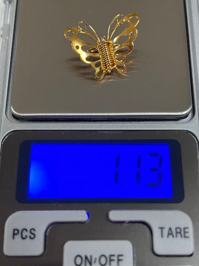 18金バタフライ蝶18Kブローチ